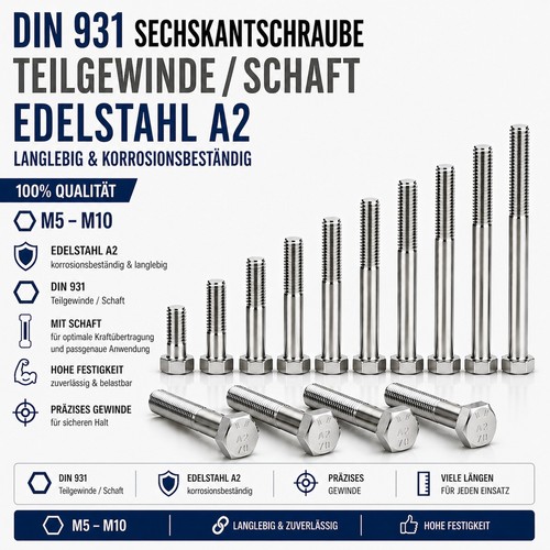 Sechskantschraube mit schaft - mit,