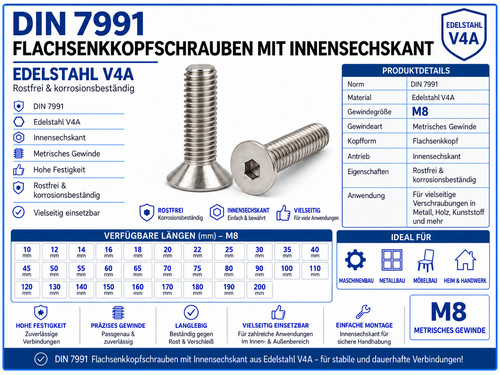 Senkkopfschraube edelstahl v4a - senkkopfschraube,
