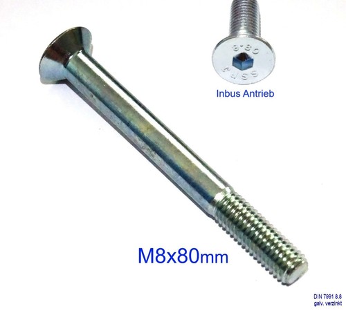 M8x80mm senkkopfschraube - m8x80mm,